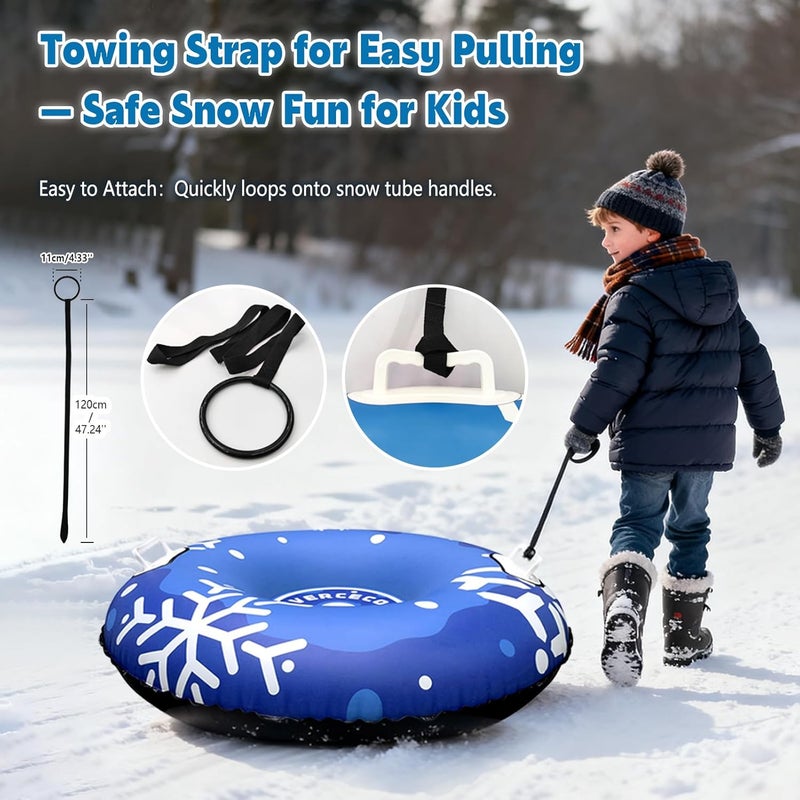 Verceco 1/3 Packs Snow Tube Inflatable Sleds for Kids Snow Tubes for Sledding Heavy Duty 36'' Snow Sleds for Kids and Adult with Handles Outdoor Snow Toys Set for Boys Girl - Image 5